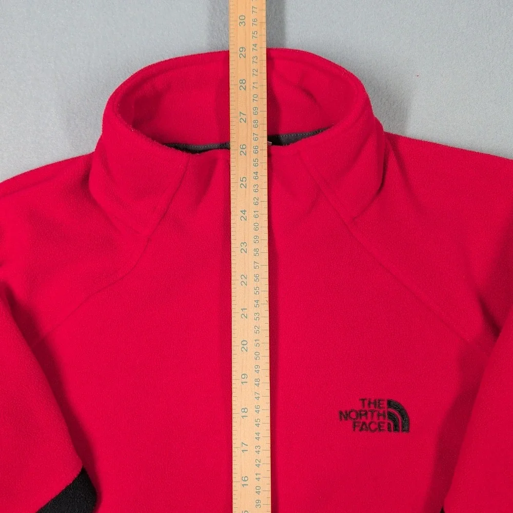 The North Face Jacket‎ Men's M Red Black Fleece Full Zip Outdoor Logo
